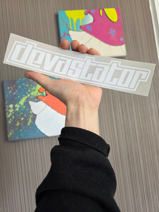 Devastator White Vinyl Transfer Decal